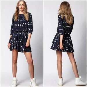 Zadig & Voltaire Rooka Dot Mini Silk Dress washable Marine XS